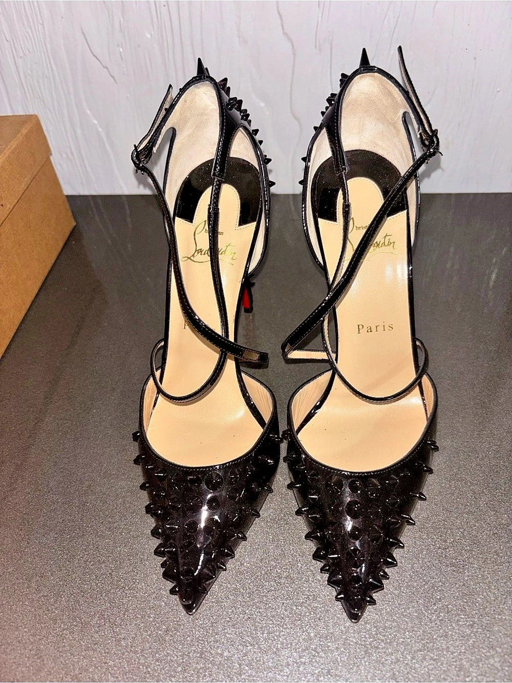 Christian Louboutin Goldocross Spiked Heels SZ. 39